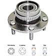 2-Wheel Set Rear, Driver and Passenger Side Wheel Hubs, With Bearing, 48-teeth tone ring; 3.47 in. ABS Tone Ring Diameter, FWD