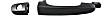 Front, Driver and Passenger Side Exterior Door Handle, Smooth Black, With Key Hole