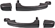 Rear, Driver and Passenger Side Smooth Black Exterior Door Handle, Without Key Hole