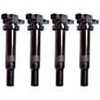 Ignition Coils, Set of 4, 4/6 Cyl., 2.4L/2.7L/3.8L Engines, Blade Type, 2-Prong Terminal