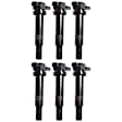 Ignition Coils, Set of 6, 4/6 Cyl., 2.4L/2.7L/3.8L Engines, Blade Type, 2-Prong Terminal