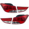 Driver and Passenger Side, Inner and Outer Halogen Tail Light, With bulb(s), OE Replacement