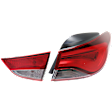 Passenger Side, Inner and Outer Halogen/LED Combo Tail Light, With bulb(s), OE Replacement