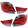 Driver and Passenger Side, Inner and Outer Tail Lights, with Bulbs, Halogen/LED Combo, USA Built Vehicle