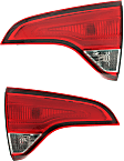 Driver and Passenger Side, Inner Tail Lights, with Bulbs, Halogen, Mounts on Liftgate
