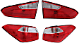 Driver and Passenger Side, Inner and Outer Tail Lights, with Bulbs, Halogen, Mounts on Luggage Lid