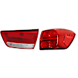 Passenger Side, Inner and Outer Halogen/LED Combo Tail Light, With bulb(s), OE Replacement