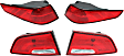 Driver and Passenger Side, Inner and Outer Tail Lights, with Bulbs, Halogen, USA Built Vehicle