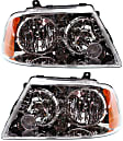 Driver and Passenger Side Halogen Headlight, With bulb(s), OE Replacement
