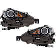 Driver and Passenger Side Headlights, with Bulbs, LED, Convertible/Sedan, CAPA Certified