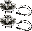 Front, Driver and Passenger Side Wheel Hub, 6 Lugs, With Bearing, With Sensor, 4WD