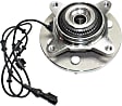 Front, Driver and Passenger Side Wheel Hub, 6 Lugs, With Bearing, With Sensor, 4WD