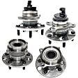 Front and Rear, Driver and Passenger Side Wheel Hub, 5 Lugs, With Bearing, 4.3L, 8Cyl