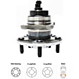 Front and Rear, Driver and Passenger Side Wheel Hub, 5 Lugs, With Bearing, 4.3L, 8Cyl
