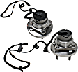 Front, Driver and Passenger Side Wheel Hub, 5 Lugs, With Bearing, With Sensor, 4.6L, 8Cyl