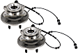 Rear, Driver and Passenger Side Wheel Hub, 6 Lugs, With Bearing, With Sensor