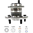 2007 Toyota Camry - Rear Wheel Hub, FWD, 5 Lugs, With Bearing, With Sensor