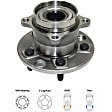 Rear, Driver and Passenger Side Wheel Hub, 5 Lugs, With Bearing, 4.3L, 8Cyl