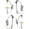 Front and Rear, Driver and Passenger Side Power Window Regulator, With Motor