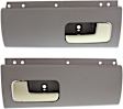 Rear, Driver and Passenger Side Interior Door Handles, Gray bezel with chrome/gold lever, Without Door Lock Hole