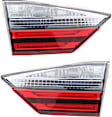 Driver and Passenger Side, Inner Tail Lights, Halogen, With bulb(s), Mounts on Luggage Lid