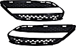 Front, Driver and Passenger Side, Outer Bumper Grilles, Black