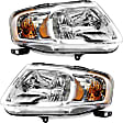 Driver and Passenger Side Headlight, With Bulb(s), Halogen, CAPA CERTIFIED