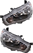 Driver and Passenger Side Halogen Headlight, With bulb(s), OE Replacement