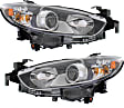 Driver and Passenger Side Headlights, with Bulbs, Halogen, For Models without HID Option, with wiring harness