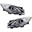 2010-2013 Mazda 3 - Driver and Passenger Side HID/Xenon Headlights, without Bulbs, without HID Bulb and Ballast, For Models without Auto Level Control, with Daytime Running Light