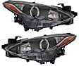 Driver and Passenger Side Headlights, with Bulbs, Halogen, without wiring harness