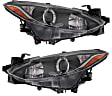 Driver and Passenger Side Headlights, with Bulbs, Halogen, without wiring harness, CAPA Certified