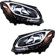 2017 Mercedes Benz C350e - Driver and Passenger Side Halogen Headlight, With bulb(s), For Models Without HID Option and Premium Package, OE Replacement, CAPA Certified