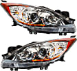 Driver and Passenger Side Headlight, Without Bulb(s), Halogen, 6 Speed Trans, Hatchback/Sedan, CAPA CERTIFIED