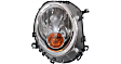 Driver and Passenger Side Headlights, with Amber Turn Indicator, For Model Code R55, R56, R57,R58 and R59, withBulbs, Halogen, Convertible/Hatchback, CAPA Certified