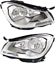 Driver and Passenger Side Headlights, with Bulbs, Halogen, Sedan, without corner light, CAPA Certified