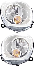 Driver and Passenger Side Headlights, with Bulbs, Halogen, with white turn signal light, CAPA Certified