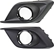 Front, Driver and Passenger Side Fog Light Trims, Black, For Models with Chrome Trim Ring