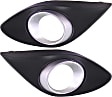 Front, Driver and Passenger Side Fog Light Trims, Silver