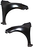 Front, Driver and Passenger Side Fenders, With stone guard provision, Without turn signal light hole, Hatchback/Sedan, CAPA CERTIFIED