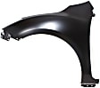 Front, Driver and Passenger Side Fenders, With stone guard provision, Without turn signal light hole, Hatchback/Sedan, CAPA CERTIFIED