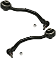 Front, Driver and Passenger Side, Lower, Rearward Control Arms, With Ball Joints