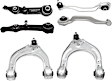 Front, Driver and Passenger Side, Upper and Lower Control Arm