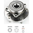 Front and Rear, Driver and Passenger Side Wheel Hub, 5 Lugs, With Bearing, FWD