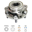 Front, Driver and Passenger Side Wheel Hub, 5 Lugs, With Bearing, AWD