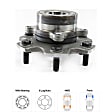 Front, Driver and Passenger Side Wheel Hub, 6 Lugs, With Bearing