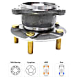 Rear, Driver and Passenger Side Wheel Hub, 5 Lugs, With Bearing, 3.8L, 6Cyl