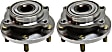 Front, Driver and Passenger Side Wheel Hub, 5 Lugs, With Bearing