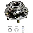 Front and Rear, Driver and Passenger Side Wheel Hub, 5 Lugs, With Bearing, FWD, 3.8L, 6Cyl