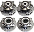 Front and Rear, Driver and Passenger Side Wheel Hub, 4 Lugs, With Bearing, 1.6L, 4Cyl